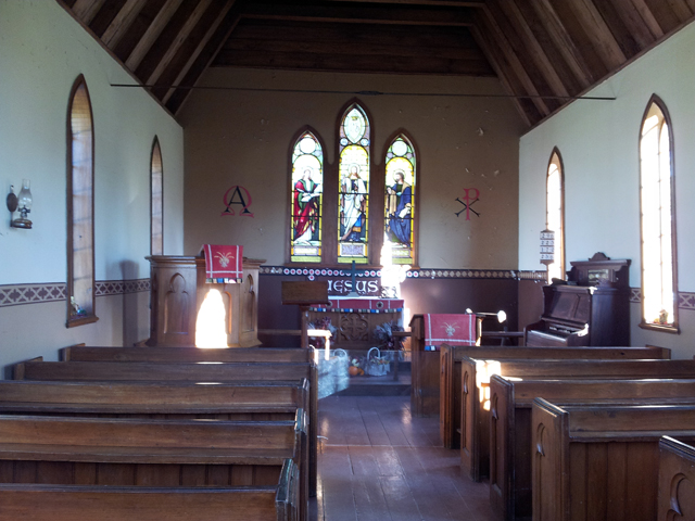 Inside an old Anglican Church.