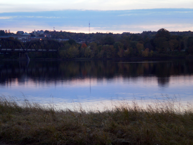 Fredericton and Footbridge at Sunset